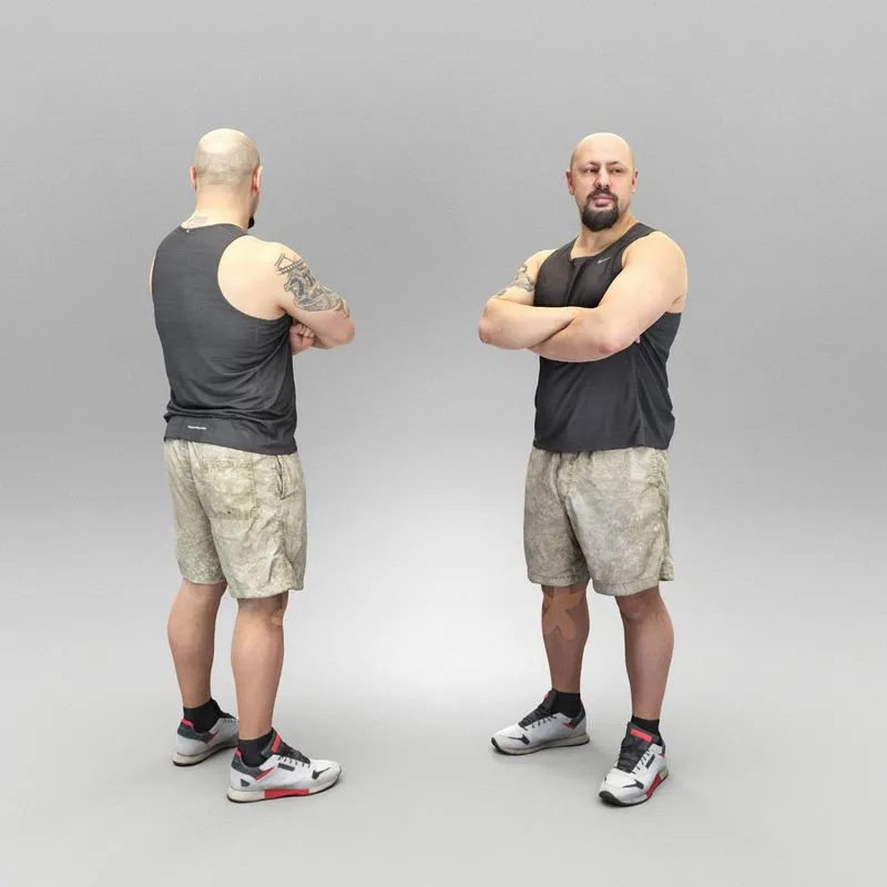 PBR Game 3D Models – Strong man with crossed arms 389
