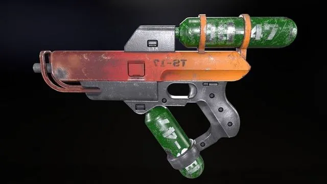 PBR Game 3D Models – Stylized air gun
