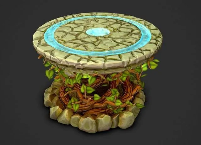 PBR Game 3D Models – Stylized Druid Stone Table