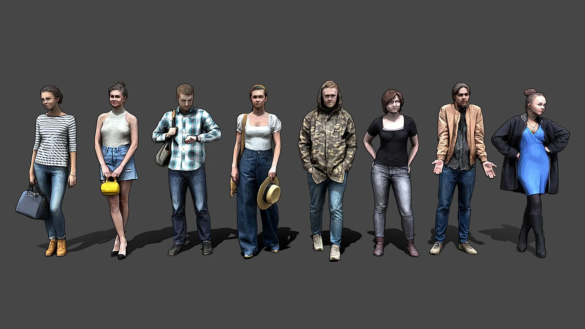 PBR Game 3D Models – Stylized Lowpoly People Casual Pack Vol4