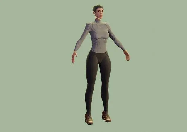 PBR Game 3D Models – StylizedWoman2 sims character Low-poly