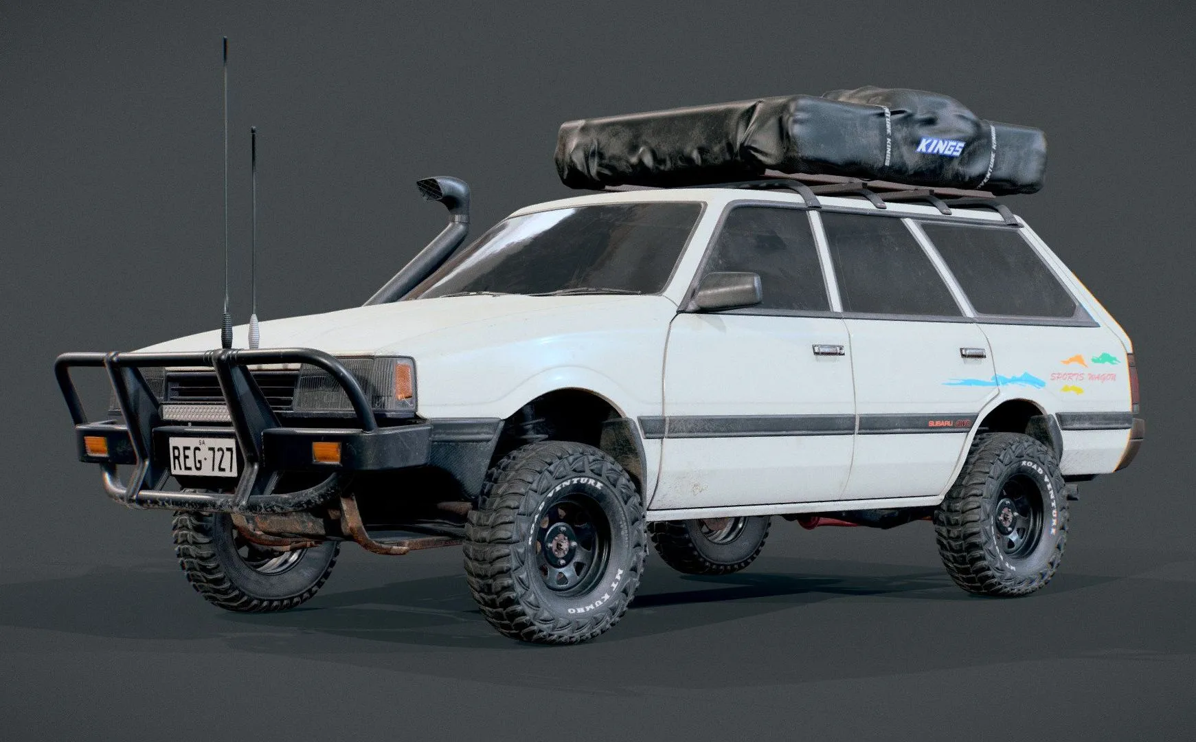 PBR Game 3D Models – Subaru L Series 4Wd 1990 Sports Wagon