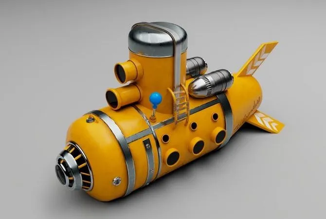 PBR Game 3D Models - Submarine toy
