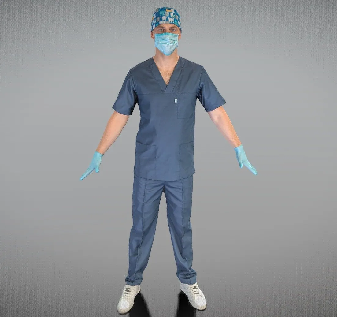PBR Game 3D Models - Surgical Doctor Male Ready For Animation 112