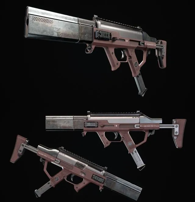 PBR Game 3D Models – Suricate Submachine Gun