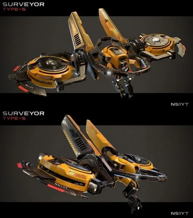 PBR Game 3D Models – Surveyor Drone Type-S