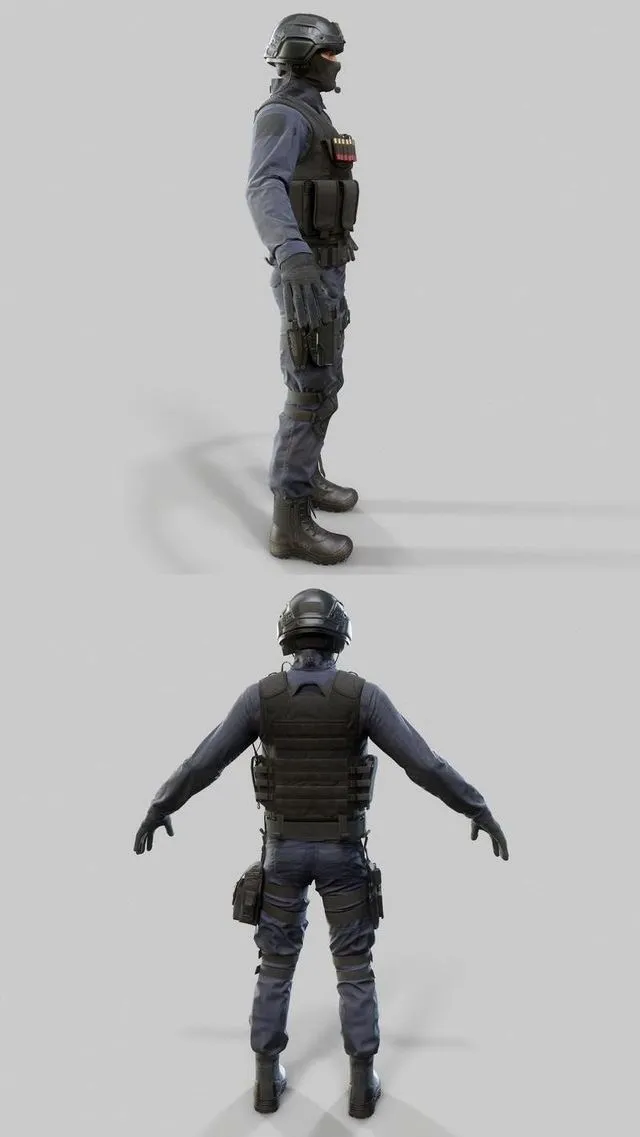 PBR Game 3D Models – SWAT soldier