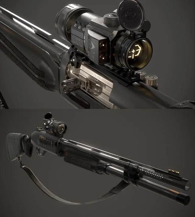 PBR Game 3D Models – Tactical Shotgun Longinus Victoria A5