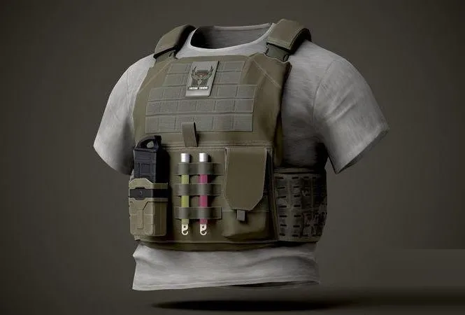PBR Game 3D Models – Tactical Vest with T-shirt