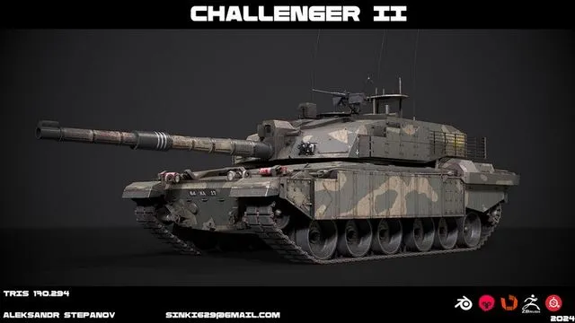 PBR Game 3D Models – Tank Challenger 2