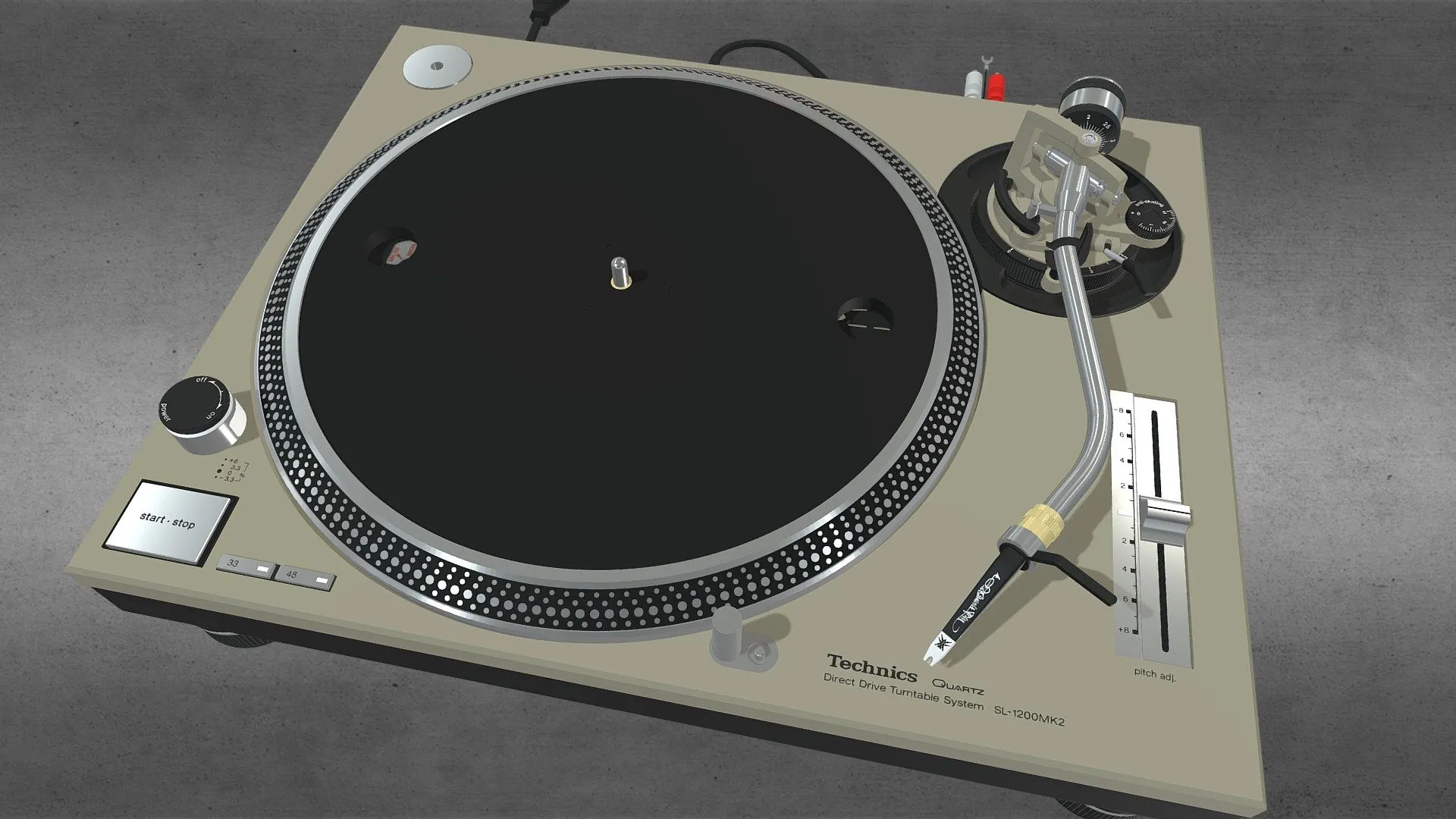 PBR Game 3D Models – Technics Mk 2 Turntable V2 With Platter
