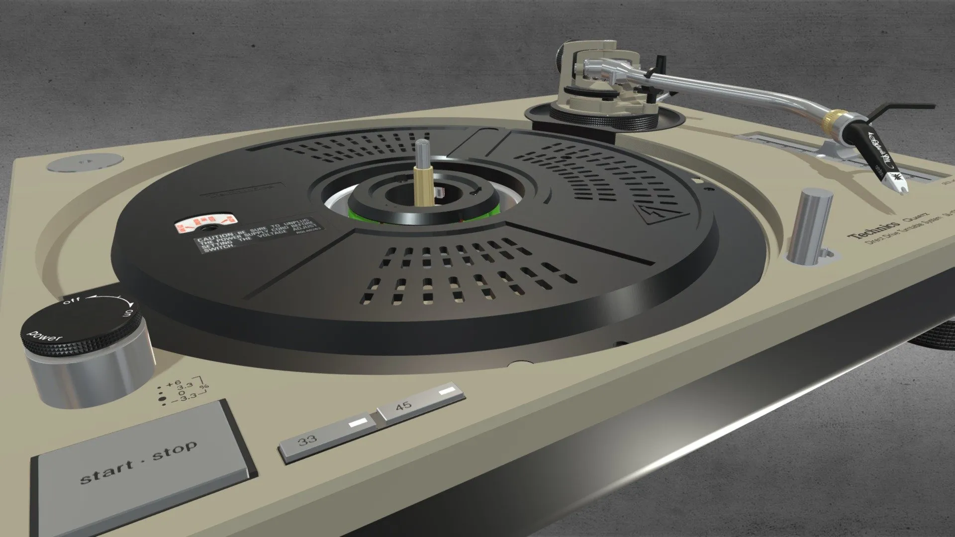 PBR Game 3D Models – Technics Mk 2 Turntable V3 With Inside