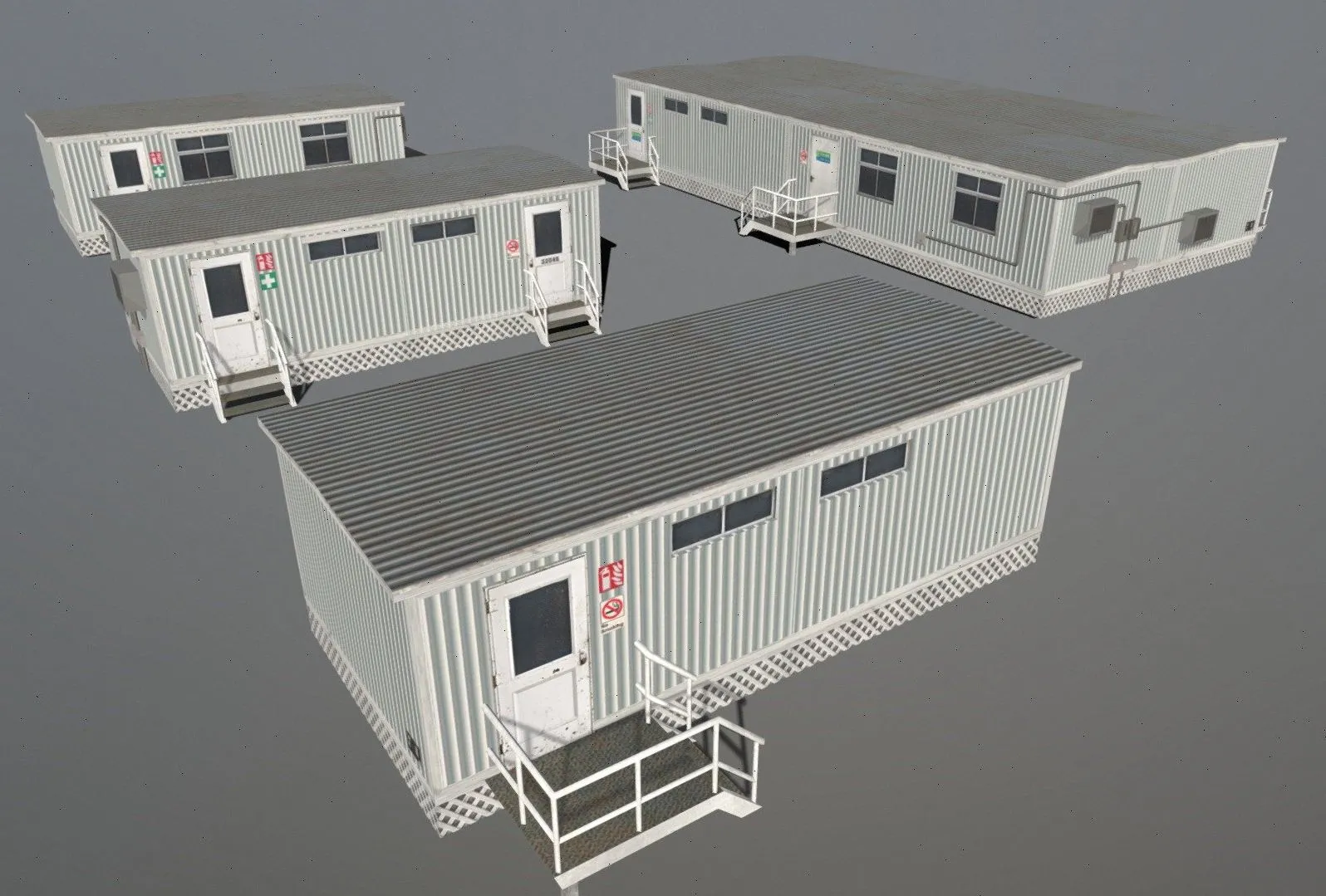 PBR Game 3D Models – Temporary Portable Buildings
