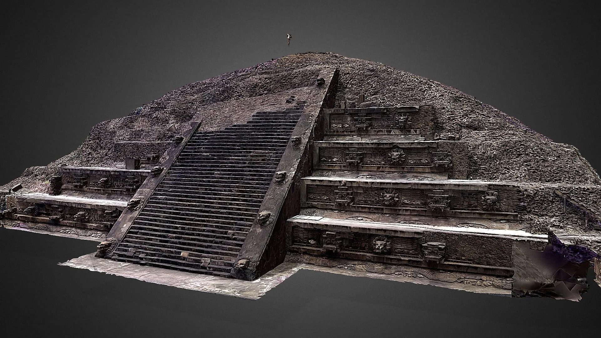 PBR Game 3D Models – Teotihuacan Pyramid Of Quetzalcoatl Mexico