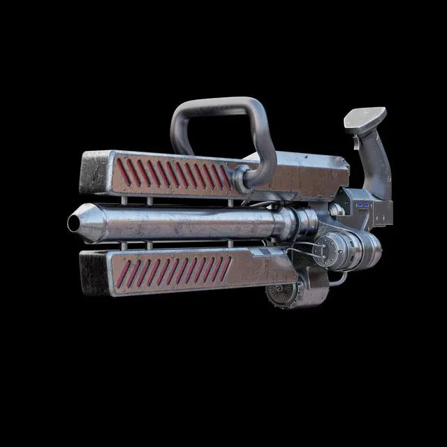 PBR Game 3D Models – Terminator Genisys Plasma Minigun