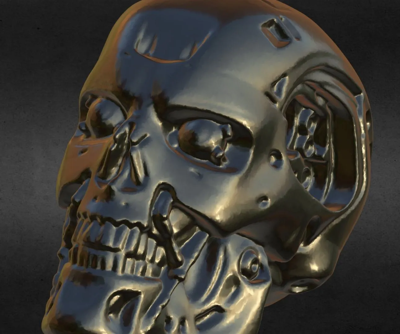 PBR Game 3D Models – Terminator Skull