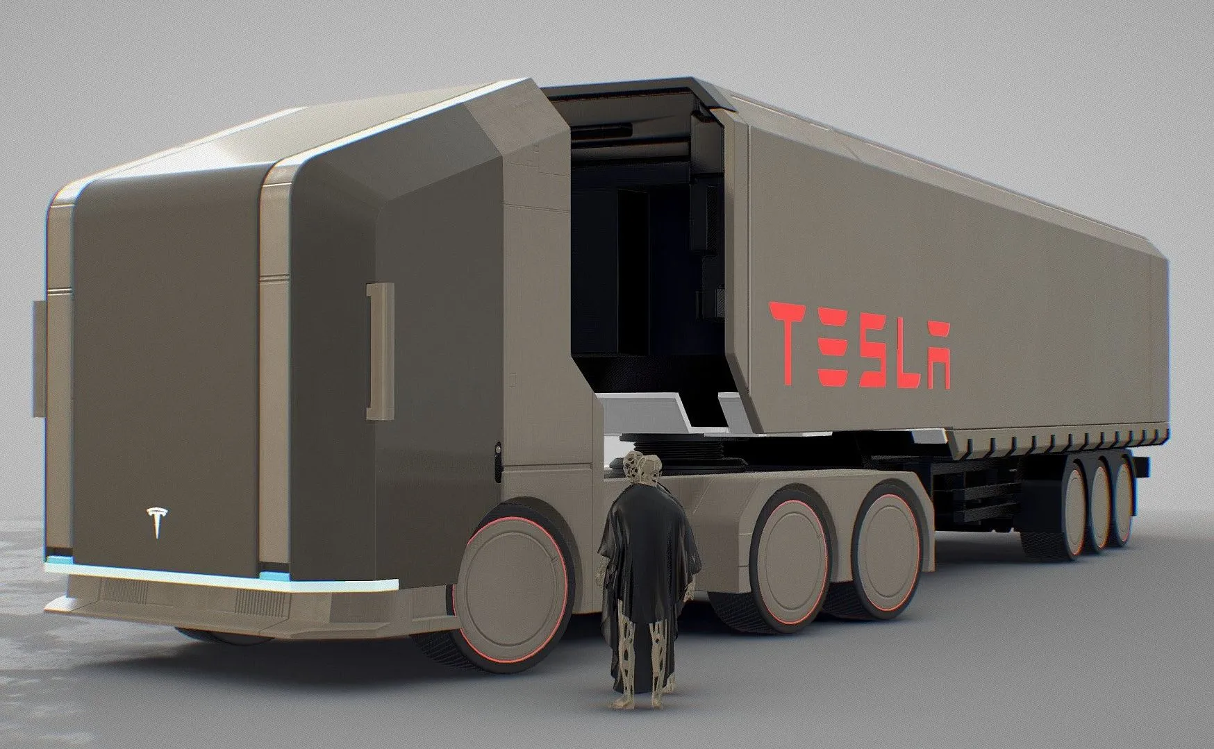 PBR Game 3D Models – Tesla Semi Concept
