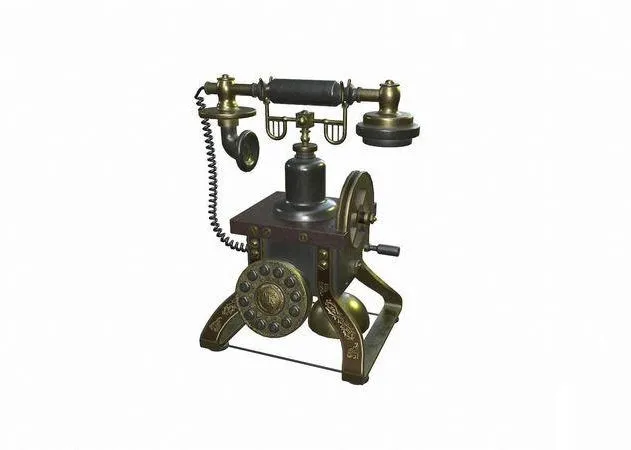 PBR Game 3D Models – The Eiffel Tower 1892 Rotary Antique Telephone