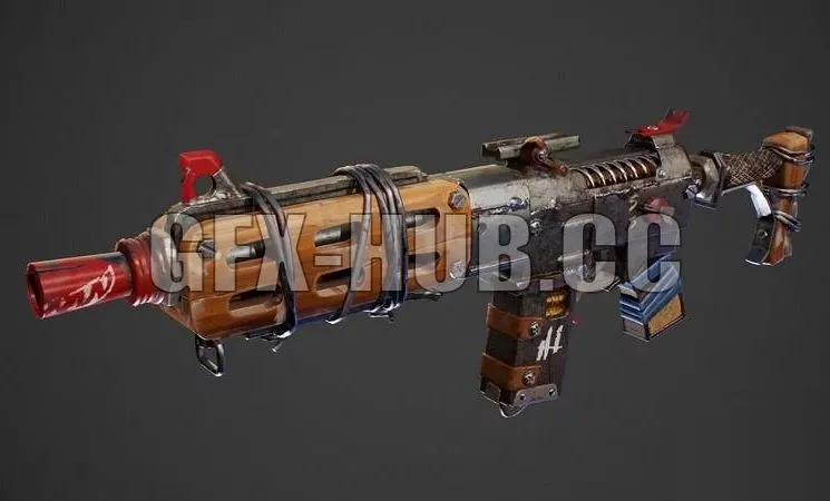 PBR Game 3D Models – The Rust Gun