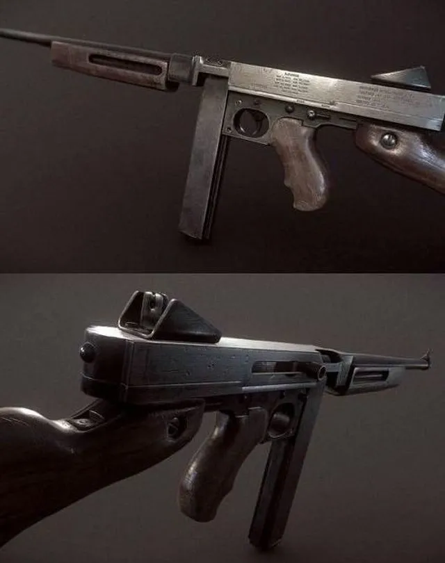 PBR Game 3D Models – Thompson Submachine Gun V1
