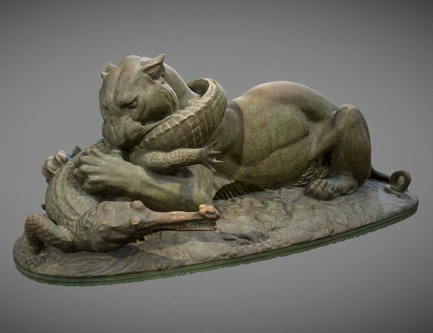 PBR Game 3D Models – Tiger Devouring A Gavial