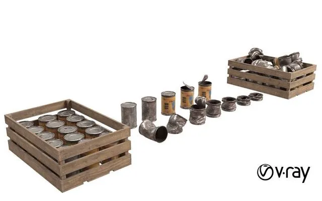 PBR Game 3D Models – Tin Cans