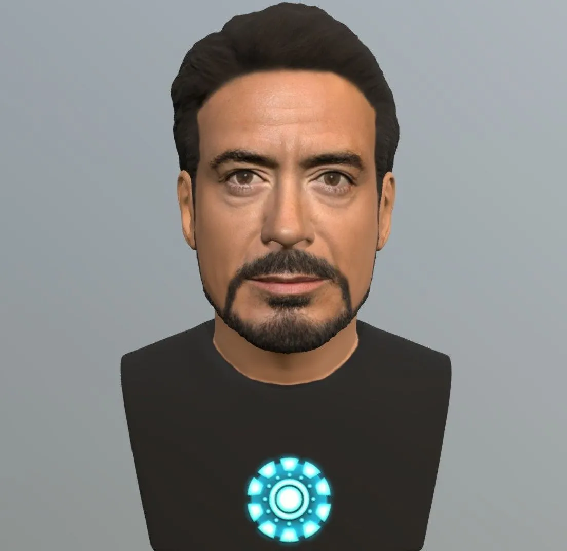 PBR Game 3D Models – Tony Stark Bust For Full Color 3D Printing
