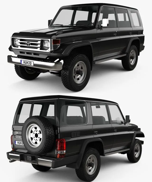 PBR Game 3D Models – Toyota Land Cruiser (J70) 5-door 1990