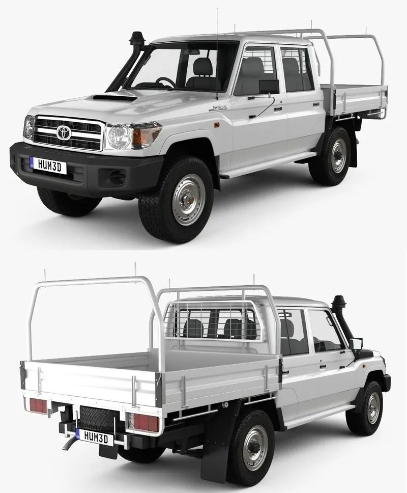 PBR Game 3D Models – Toyota Land Cruiser (J70) Double Cab Pickup 2012