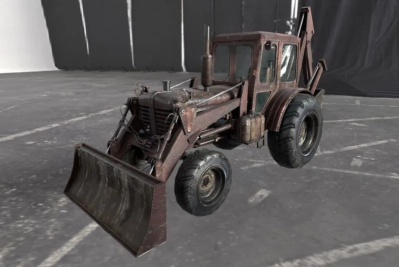 PBR Game 3D Models – Tractor excavator MTZ 70