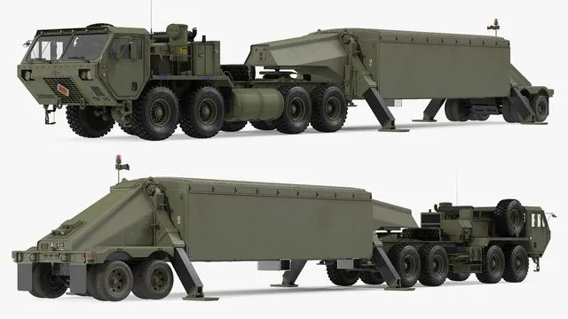 PBR Game 3D Models – Tractor M983 with THAAD TPY2 Radar