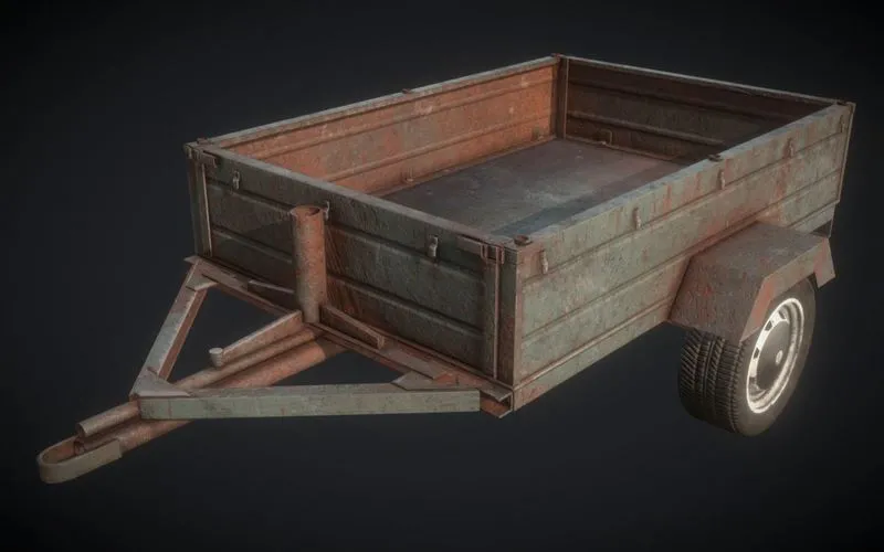 PBR Game 3D Models – Trailer rusty