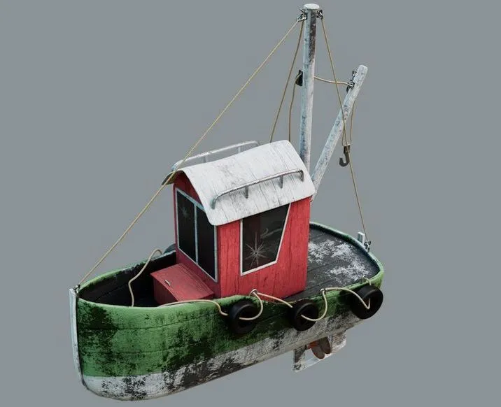PBR Game 3D Models – Tug boat