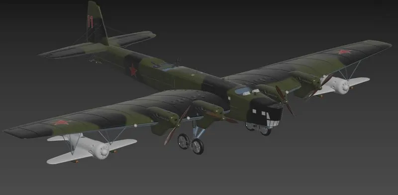 PBR Game 3D Models – Tupolev TB3