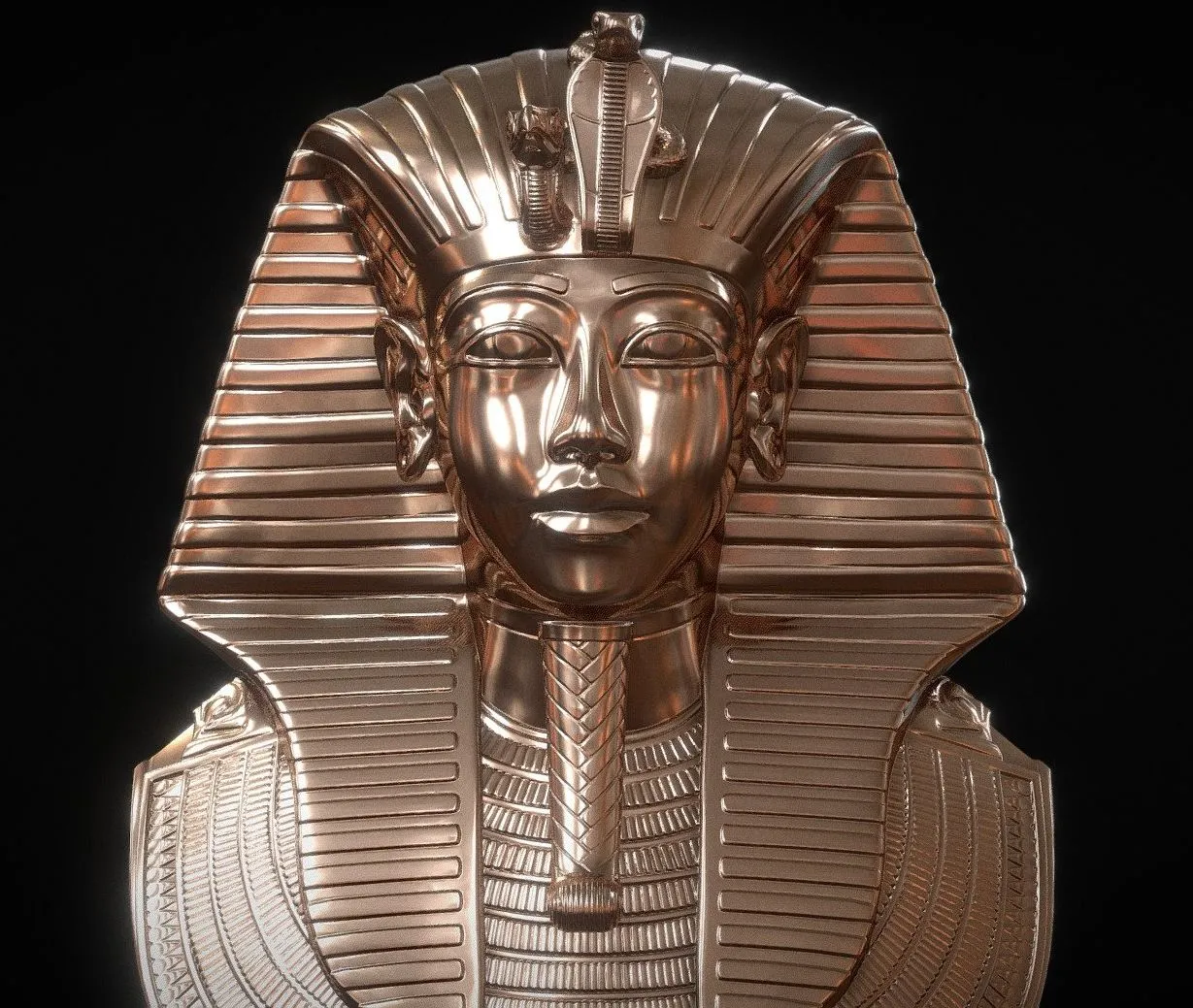 PBR Game 3D Models – Tutankhamun Mask Wall Deco 3D Printing