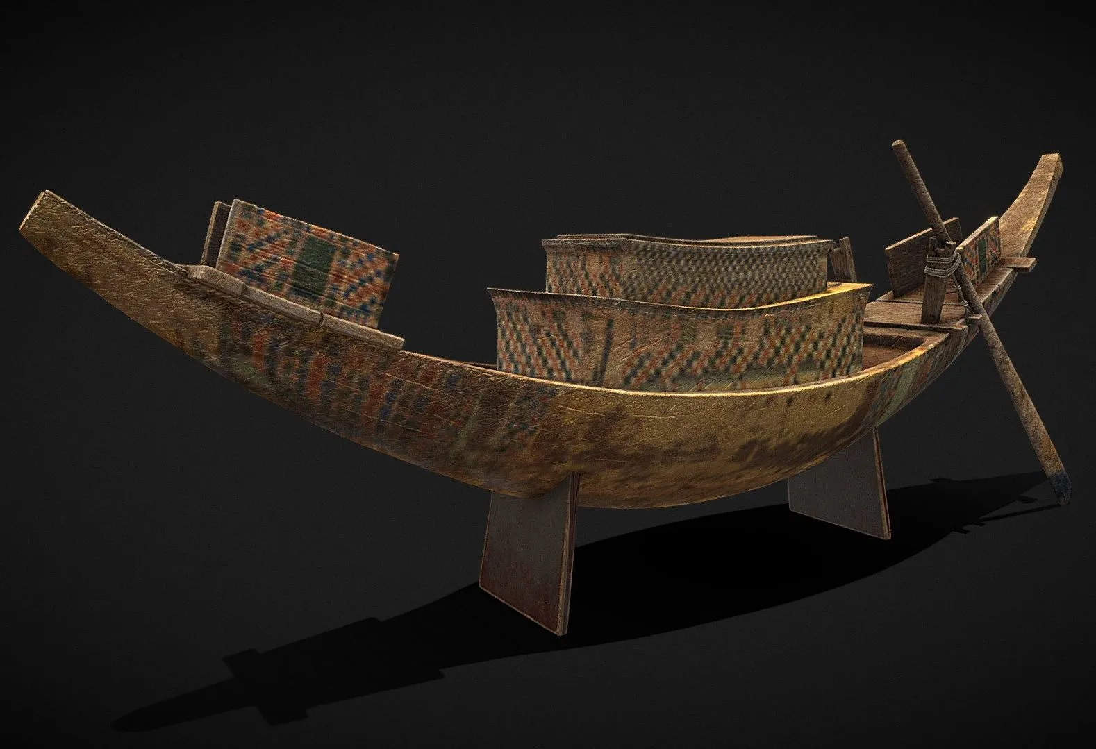 PBR Game 3D Models – Tutankhamuns Treasures Boat I V2