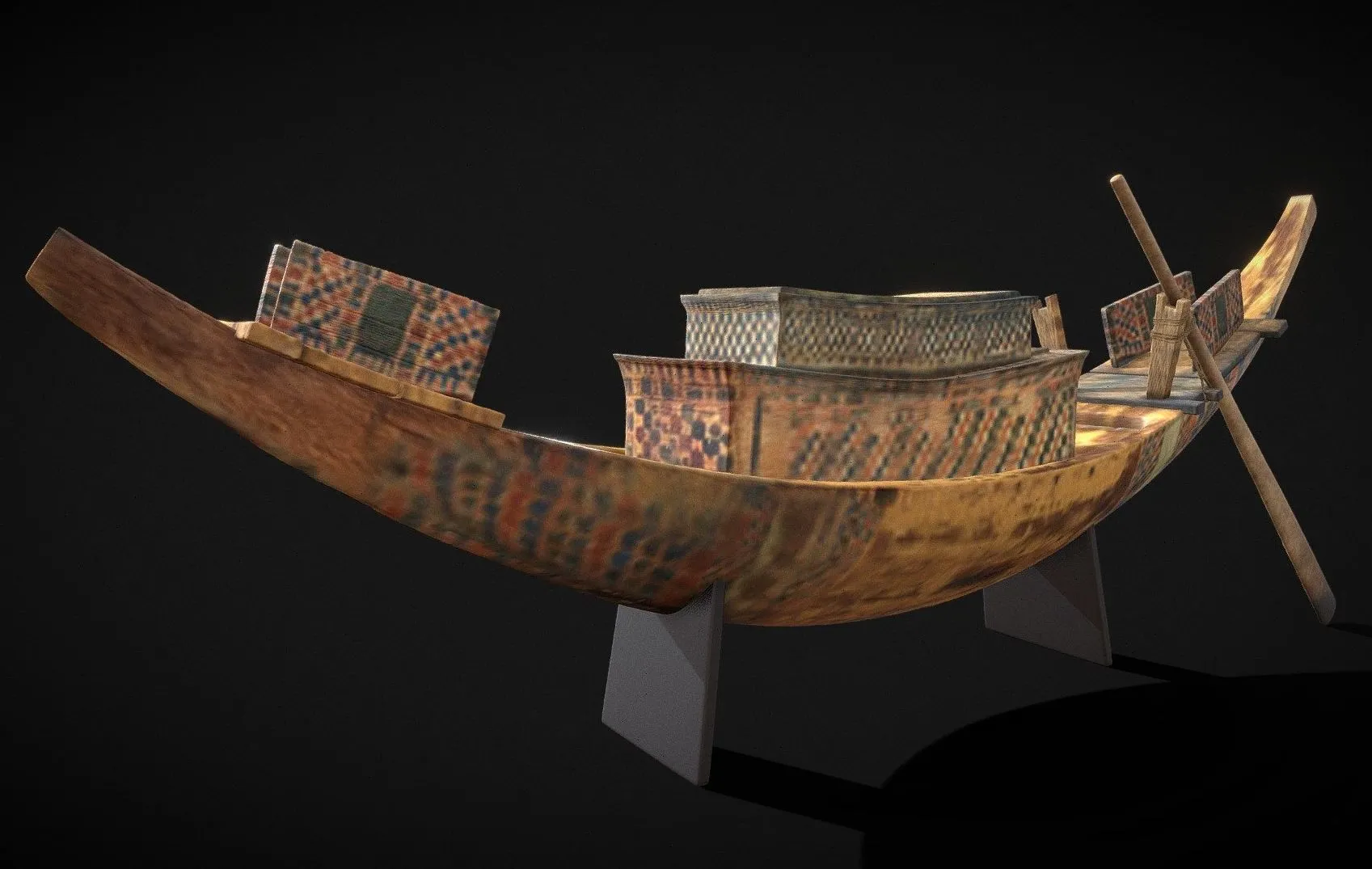 PBR Game 3D Models – Tutankhamuns Treasures Boat I