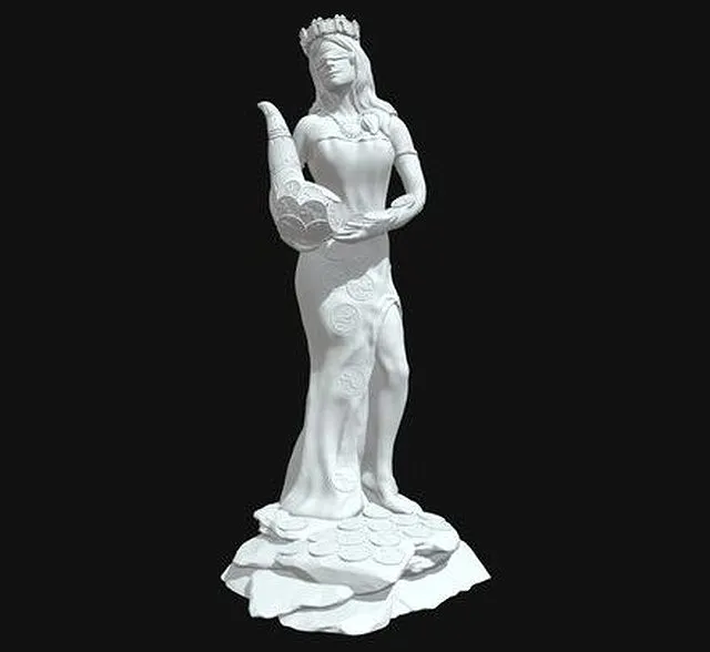 PBR Game 3D Models – Tyche Goddess Of Fortune (3D Printable)