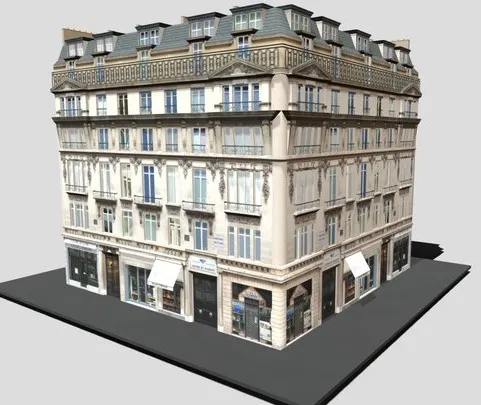 PBR Game 3D Models - Typical Parisian Apartment Building 19