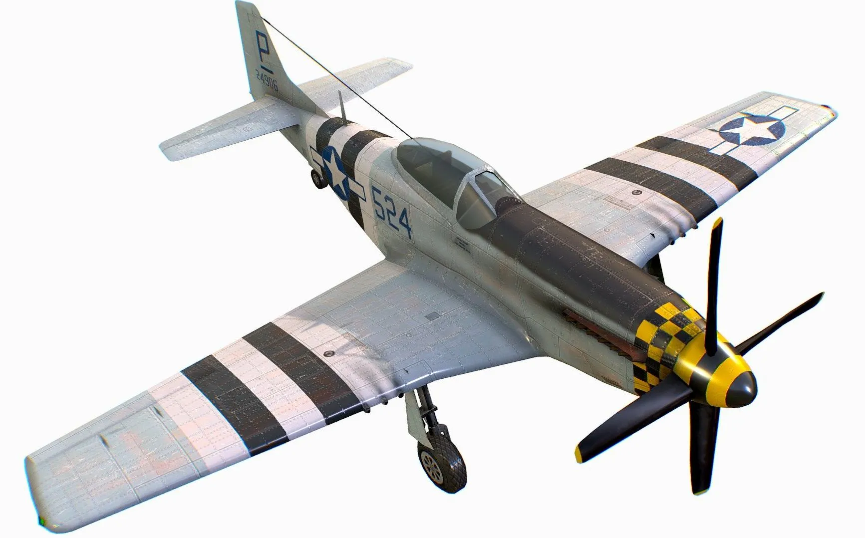 PBR Game 3D Models – United States American Fighter Mustang P 51D 5