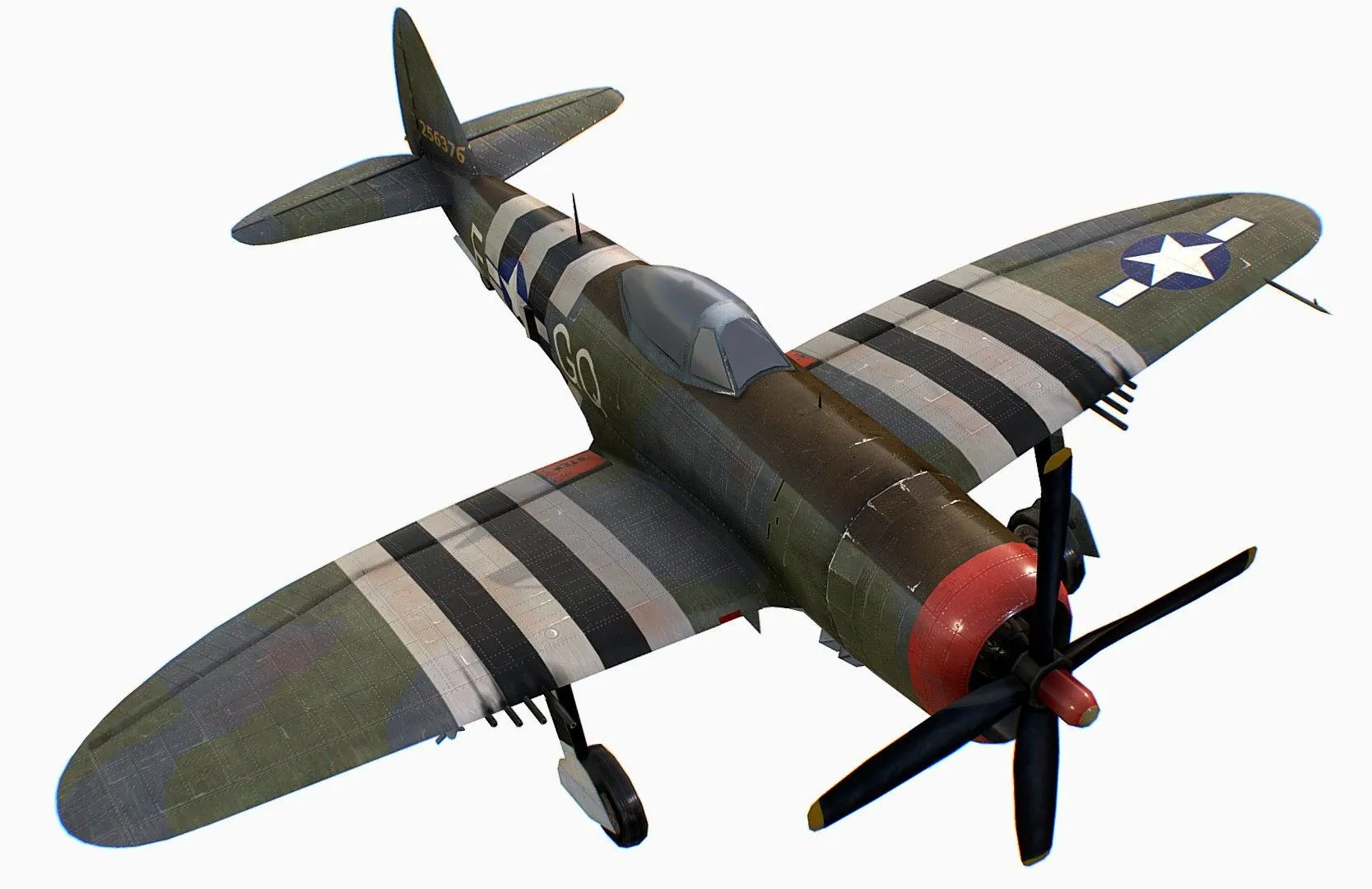 PBR Game 3D Models – United States Fighter Republic P 47 Thunderbolt
