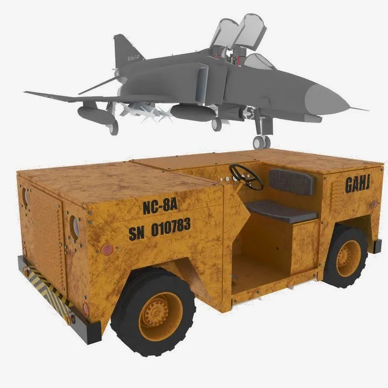 PBR Game 3D Models – US Navy Aircraft NC-8A Mobile Electric Power Plant Tractor