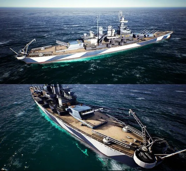 PBR Game 3D Models - USS Carolina battleship