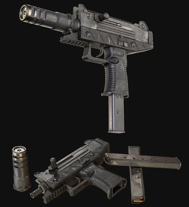 PBR Game 3D Models – UZI Pro Pistol