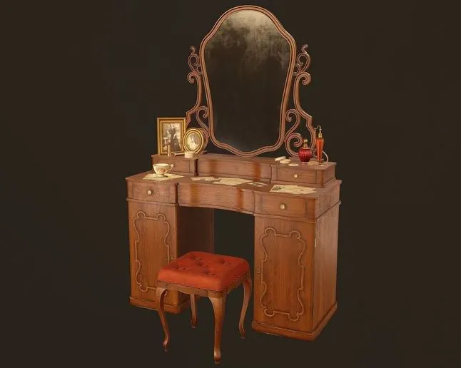 PBR Game 3D Models - Vanity Table