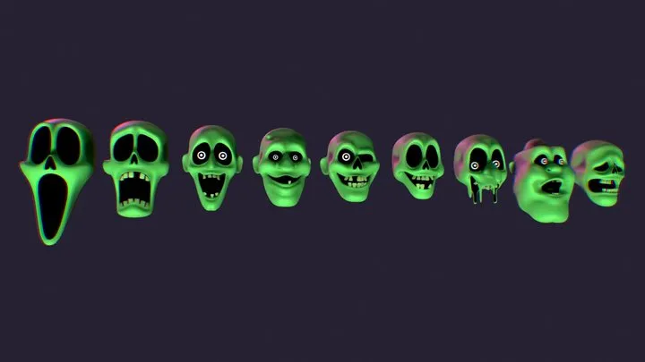 PBR Game 3D Models – Various Ghost Heads