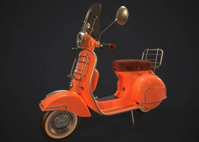 PBR Game 3D Models – Vespa PX 150 scooter