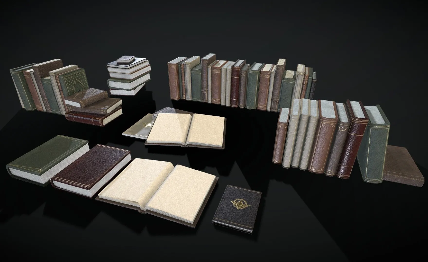 PBR Game 3D Models – Vintage Books