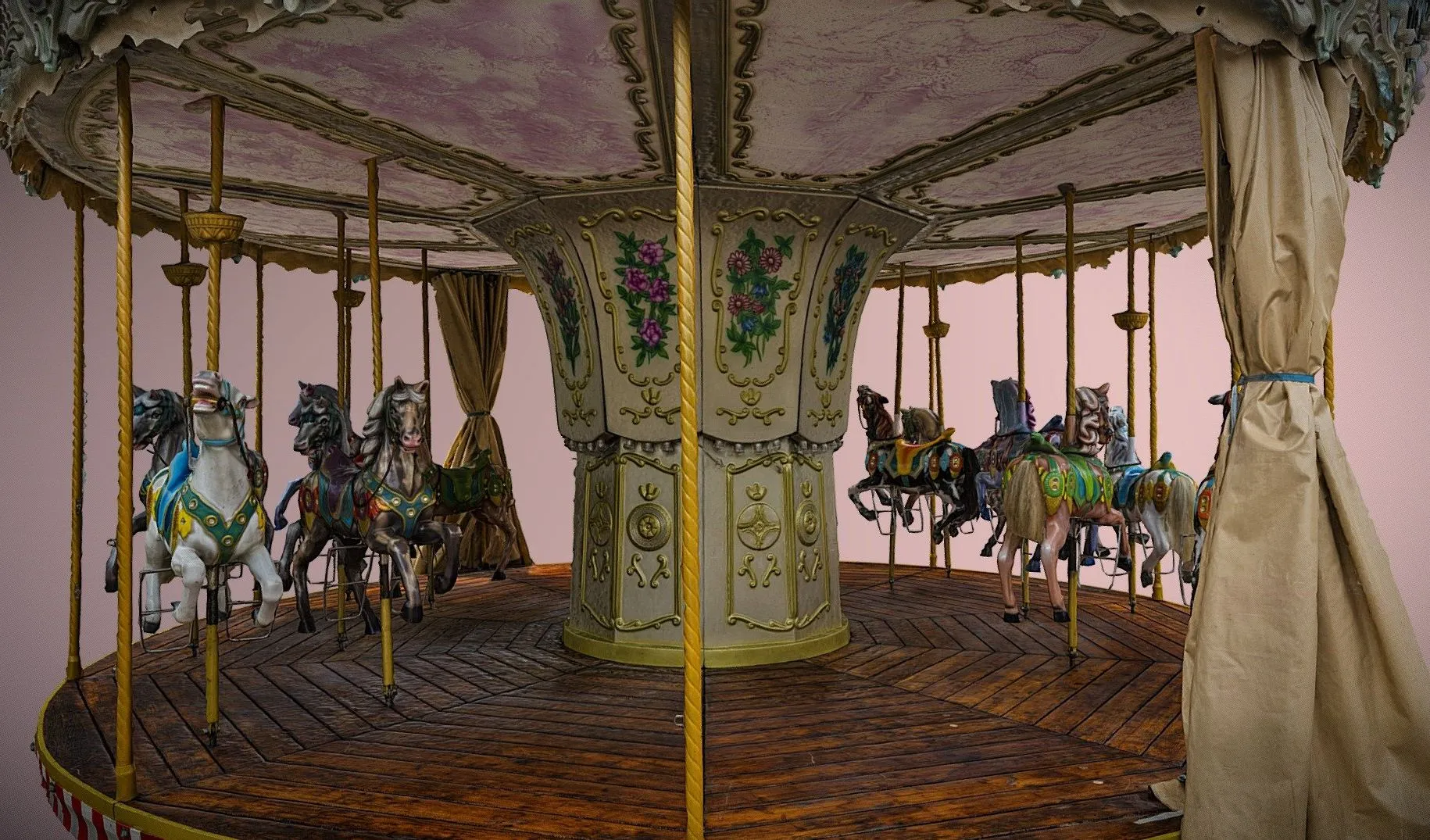 PBR Game 3D Models – Vintage Carousel Photogrammetry Scan