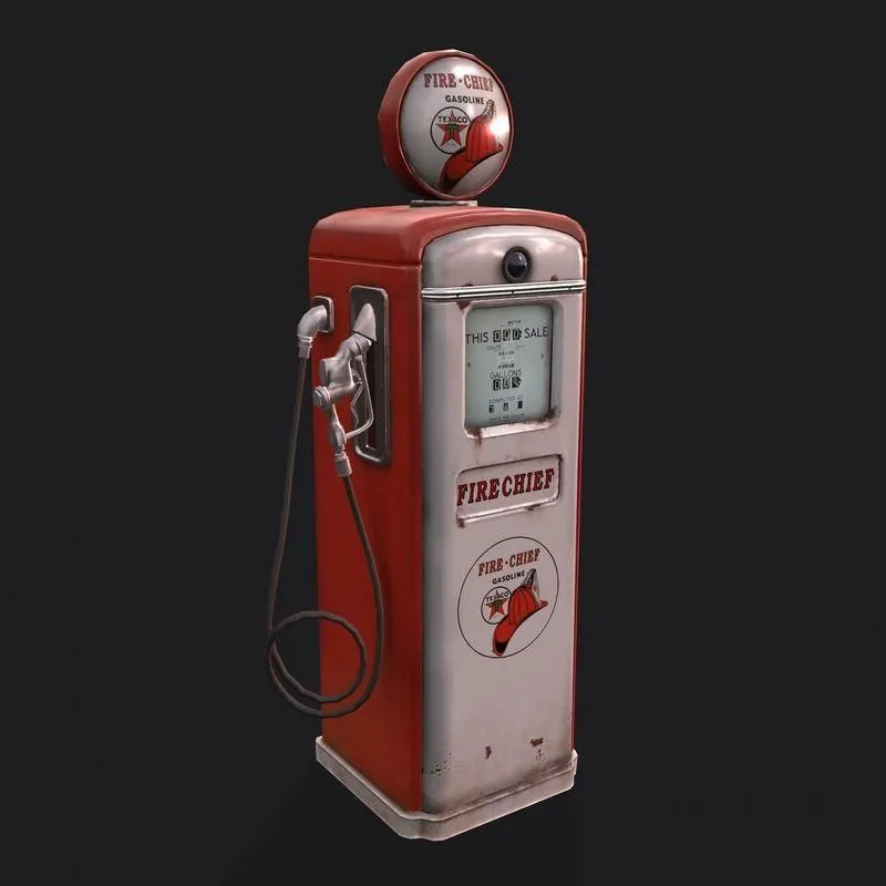 PBR Game 3D Models – Vintage Gas Pump